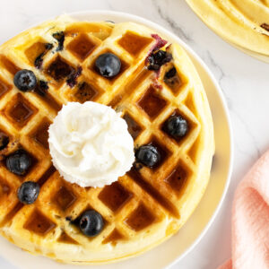 Blueberry Waffles overhead view