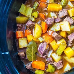 close up Crock Pot Beef Stew