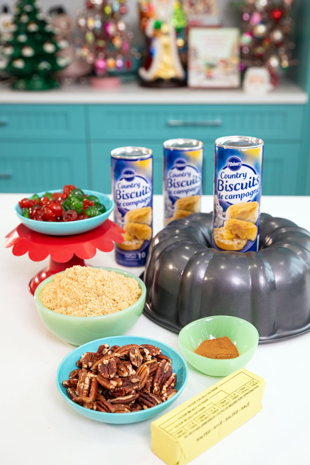 ingredients for easy Christmas monkey bread