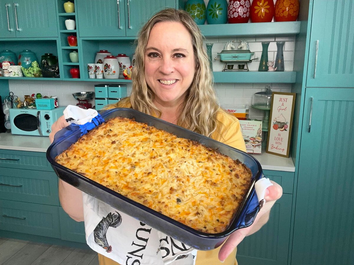 Karlynn and her sausage breakfast casserole