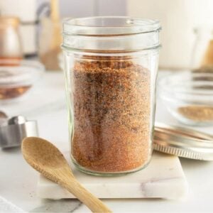 montreal steak seasoning in a jar with no lid on it