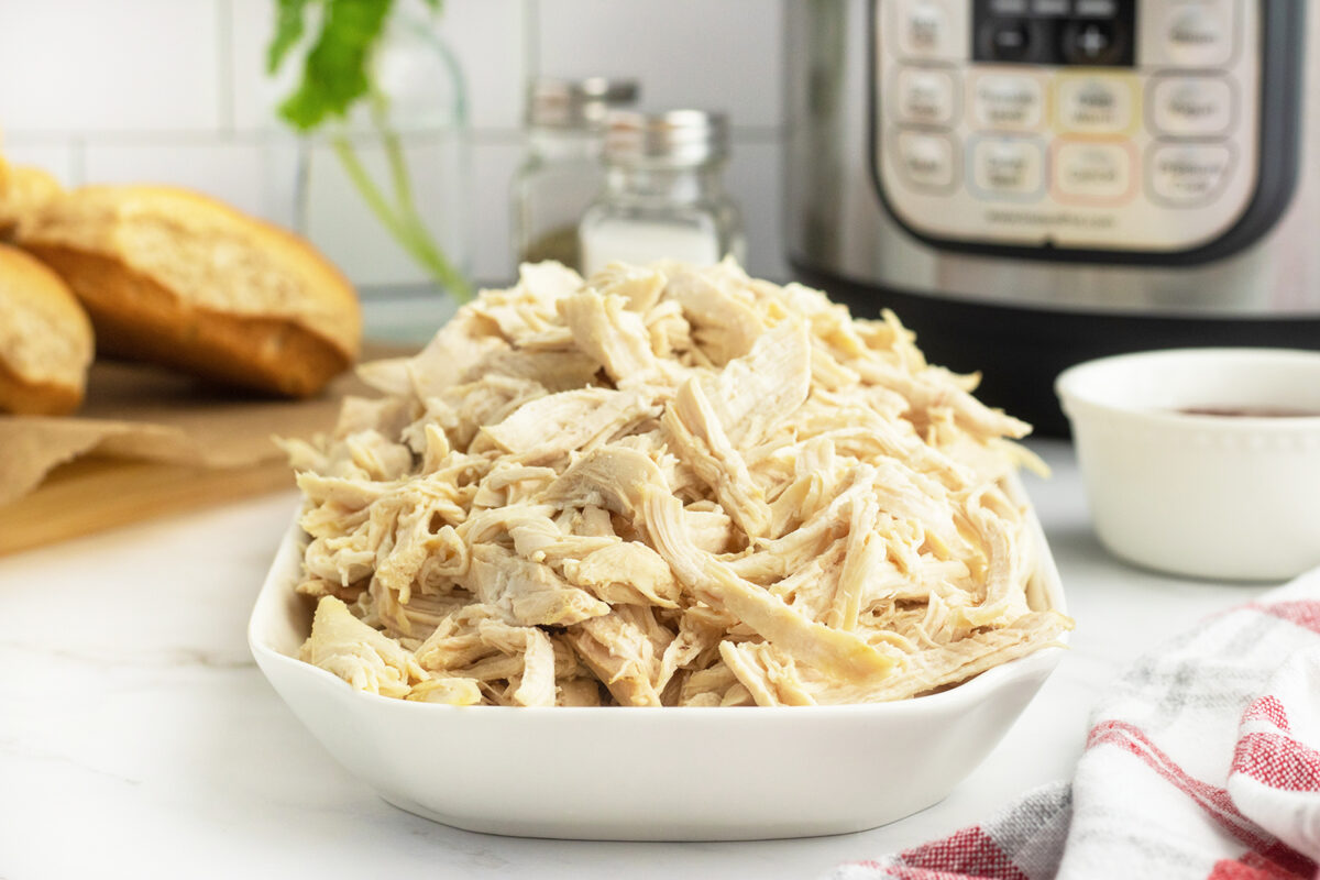 shredded chicken on a platter