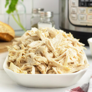 shredded chicken on a platter