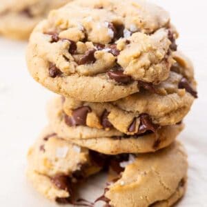 a stack of brown Butter Chocolate Chip Cookies