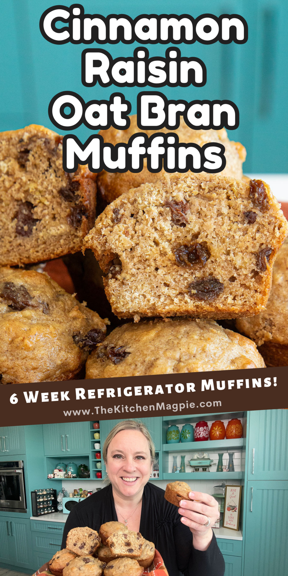 These delicious large-batch oat bran muffins are the perfect fresh breakfast or snack for busy families on the go! Easy to make, and you store the batter in the fridge until you are ready to bake!