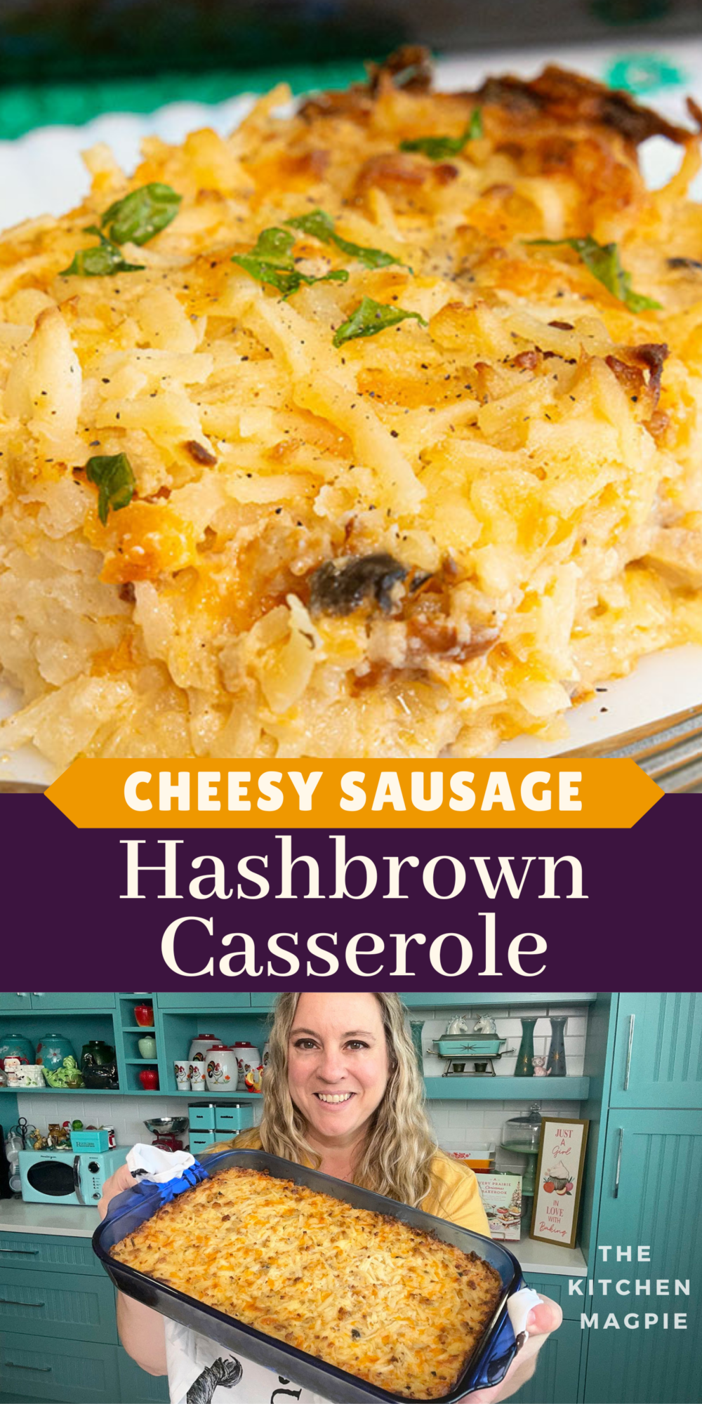 The classic cream of mushroom soup & hashbrowns casserole made even better with the addition of breakfast sausage!