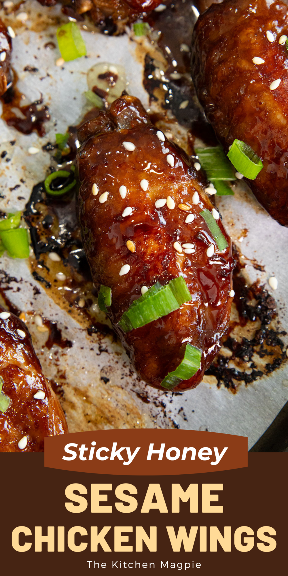 Easy and delicious chicken wings marinated in a soy, honey and sesame sauce, then baked to delicious, sticky chicken wing perfection.